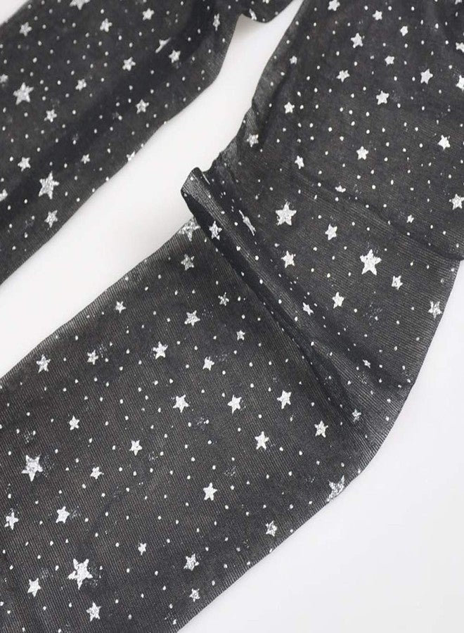 ANNULOYA Women Tights Bling Bling Star High Waist Panty Hose Sparkle Black Ultra Stockings (Black) - Image 3